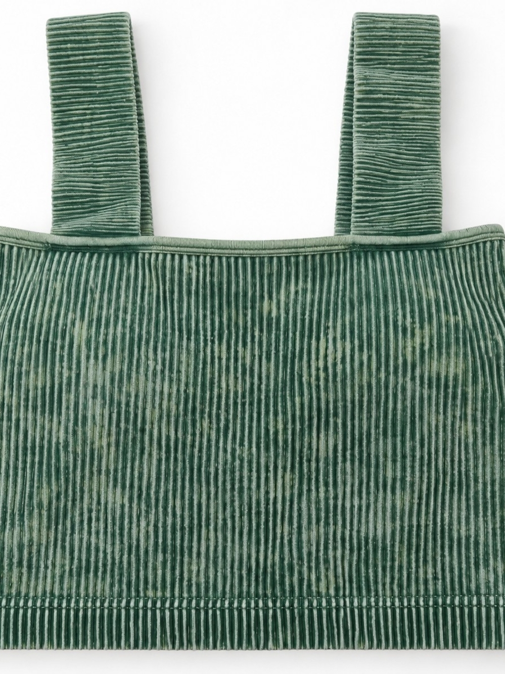 ZENANA Sage Green Ribbed Mineral Wash Cropped Brami - L/XL